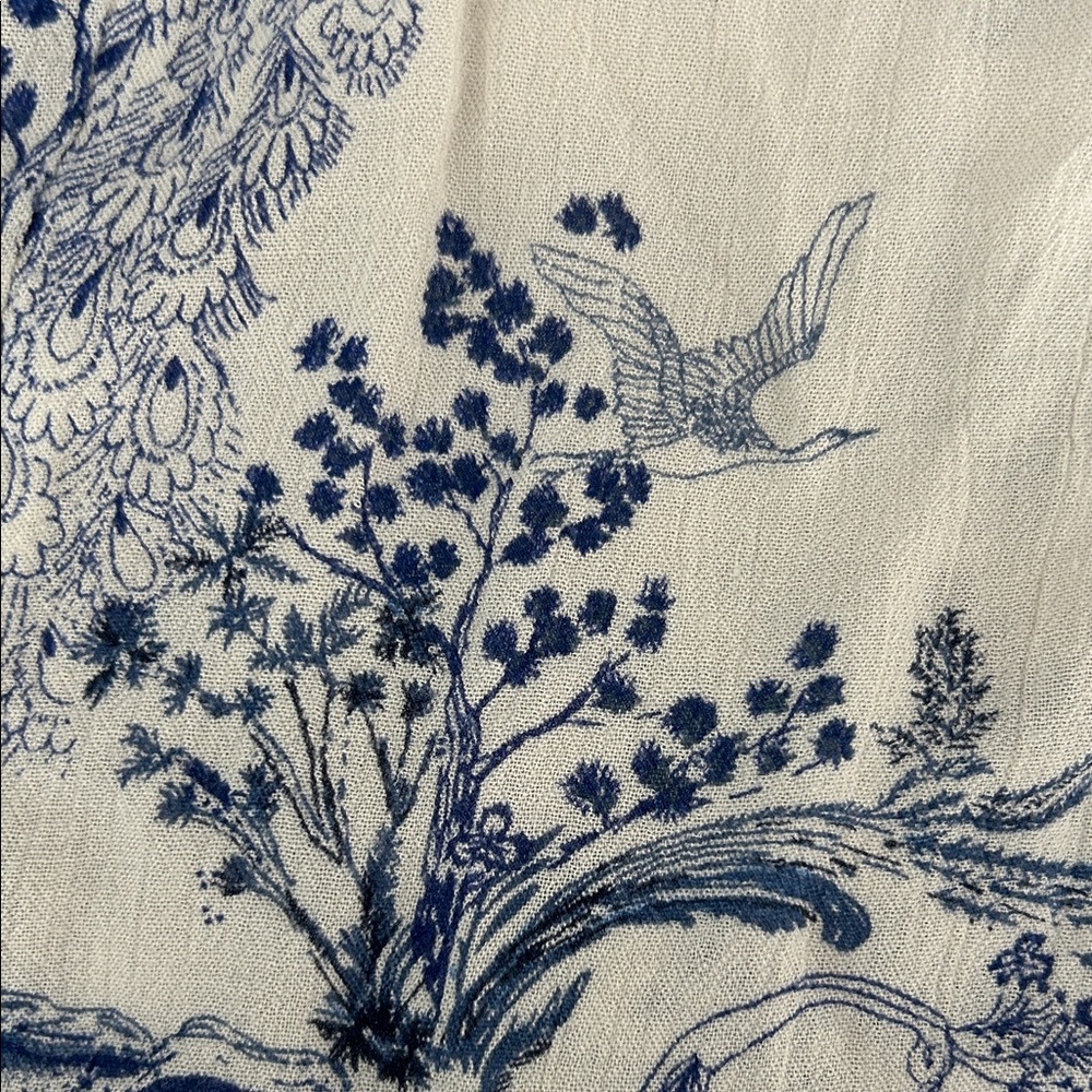 Free People Indigo and Cream Gauze Floral Top- Medium - Picture 6 of 6